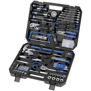 198-Piece DIY Home Repair Tool Kit – Complete Hand Tools Set for Woodworking, Auto, and General Use