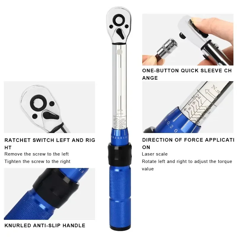 15-Piece Mini Torque Wrench Set – Adjustable 1/4" Bike Repair Socket Wrench for Bicycle Maintenance - Image 5