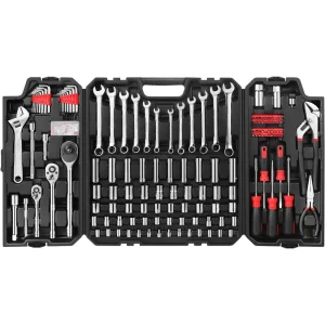 248-Piece Mixed Socket & Wrench Mechanics Tool Set – Complete Auto Repair Kit with Carrying Case