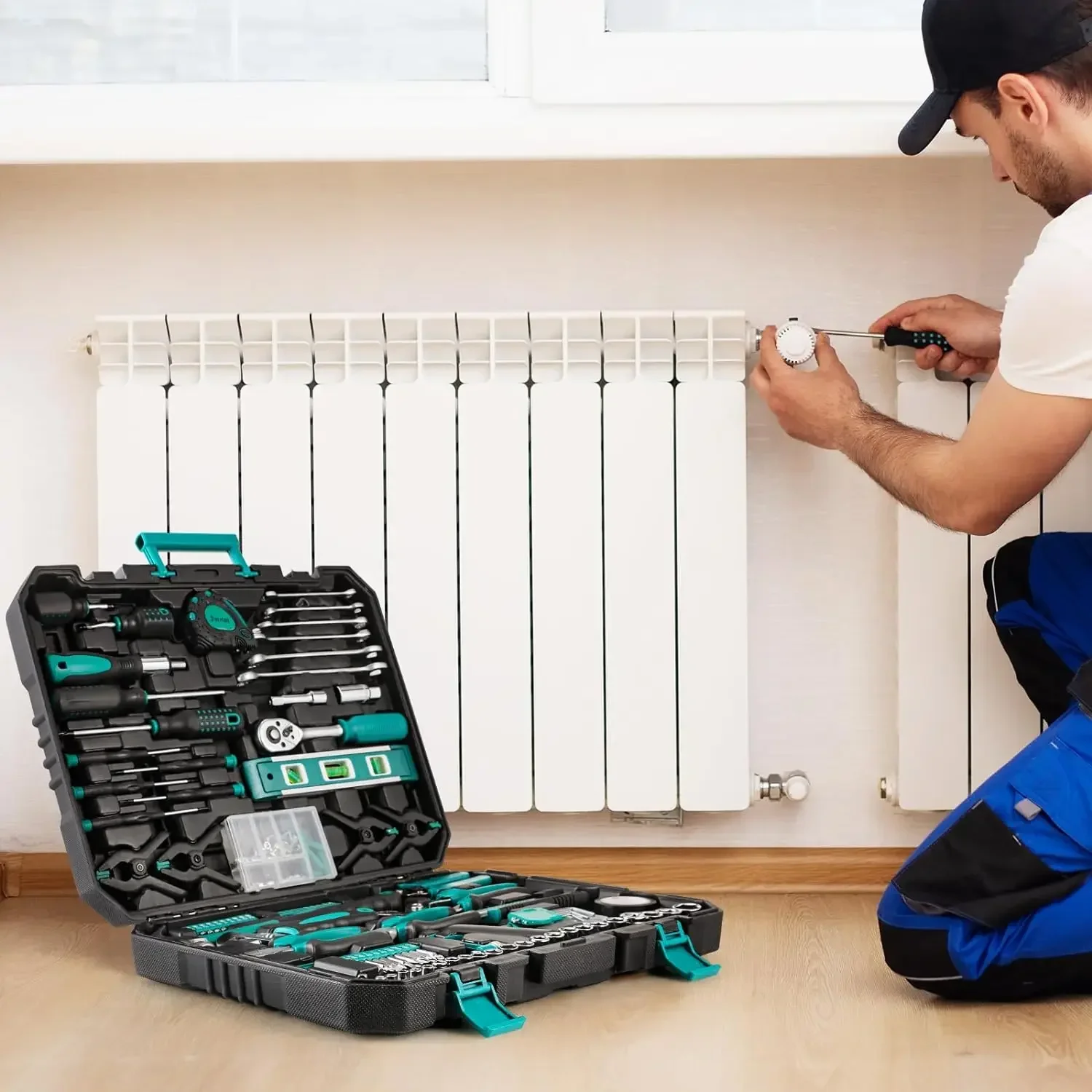 198-Piece Universal Hand Tool Box Set – Ratchet Socket & Screwdriver Kit for Auto and Home Repairs - Image 3