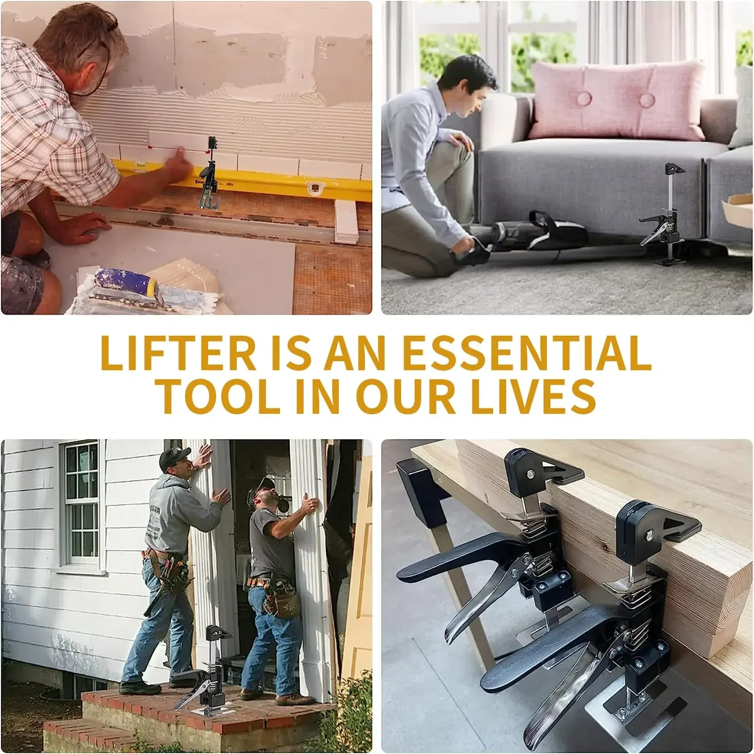 15-Inch Labor Saving Arm Lifting Tool – Adjustable Door, Drywall & Cabinet Board Elevator Jack - Image 3