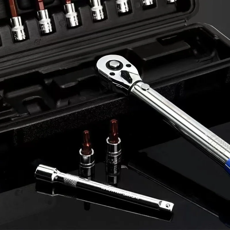 15-Piece Mini Torque Wrench Set – Adjustable 1/4" Bike Repair Socket Wrench for Bicycle Maintenance - Image 2