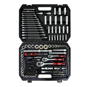 216-Piece Portable Tool Kit & Socket Wrench Set – Professional Ratchet Tool Box for Home or Garage