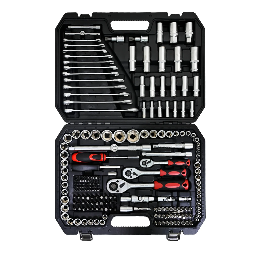 216-Piece Portable Tool Kit & Socket Wrench Set – Professional Ratchet Tool Box for Home or Garage