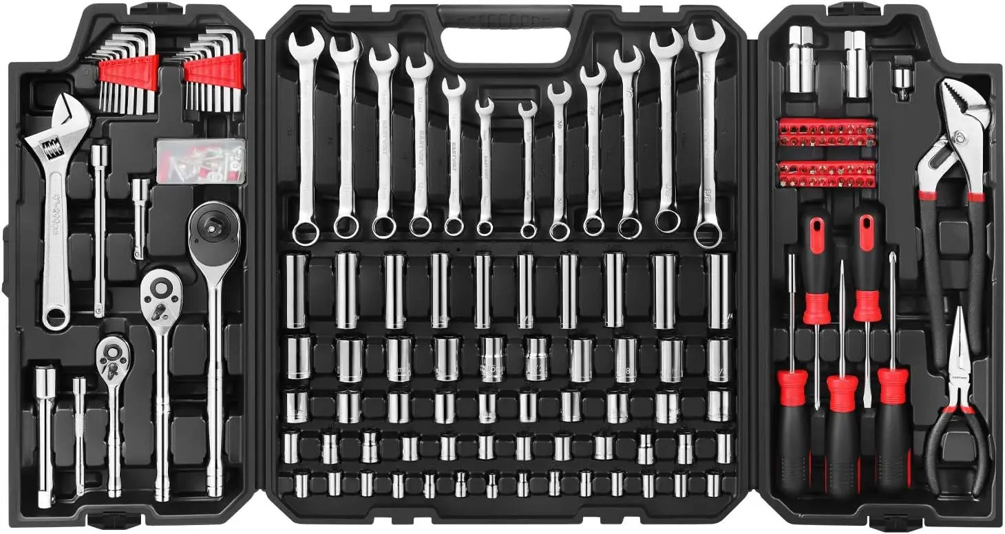 248-Piece Professional Mechanics Socket & Wrench Kit – All-in-One Auto Repair Tool Box Set