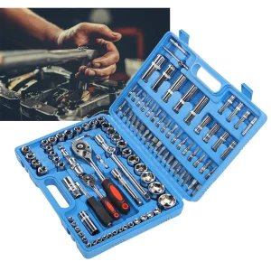 108-Piece Ratchet Wrench & Socket Tool Set – CR40 Steel Metric Hand Tool Box for Car & Home Repair