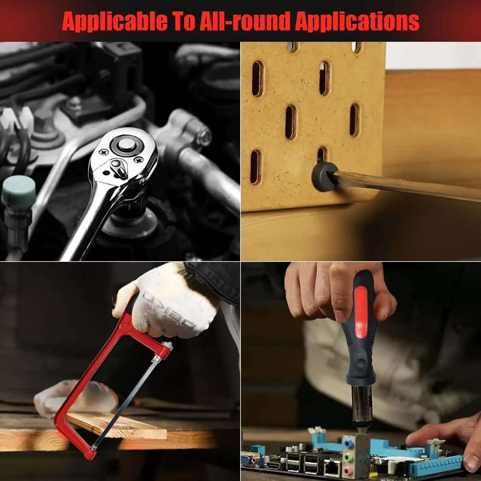 198-Piece Home & Auto Repair Tool Kit – DIY Hand Tools Set with Screwdrivers, Pliers, and Wrenches - Image 6