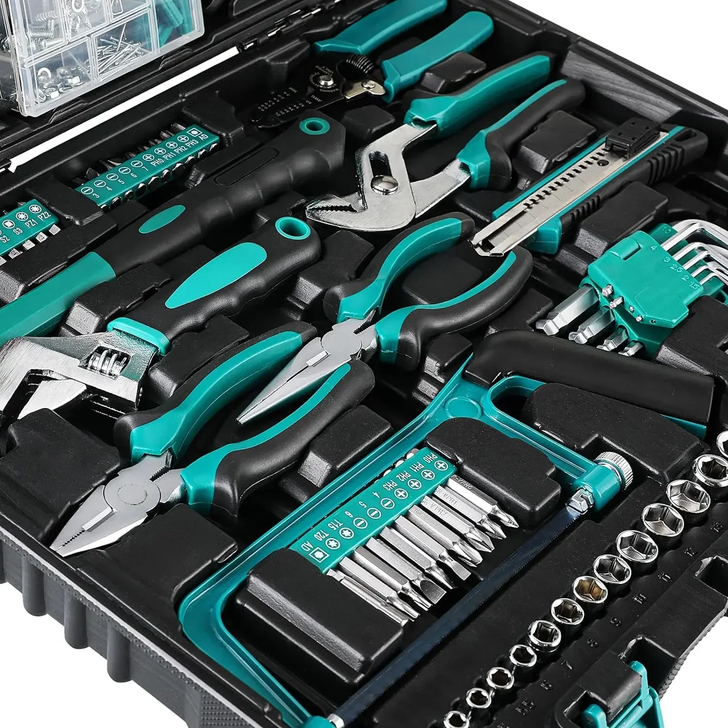 198-Piece Universal Hand Tool Box Set – Ratchet Socket & Screwdriver Kit for Auto and Home Repairs - Image 2